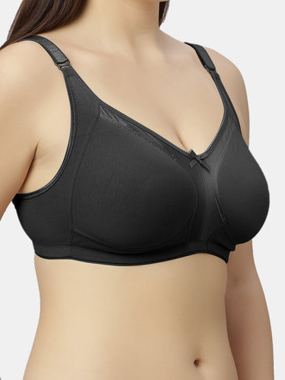 Full-Coverage Minimizer Cotton Bra with Non-Padded Wire-Free Design and Adjustable Straps - Zoya