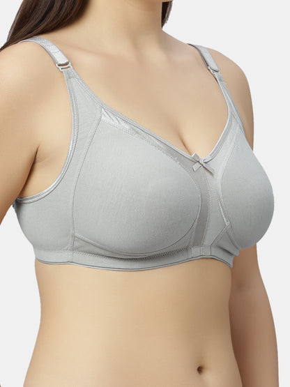 Full-Coverage Minimizer Cotton Bra with Non-Padded Wire-Free Design and Adjustable Straps - Zoya