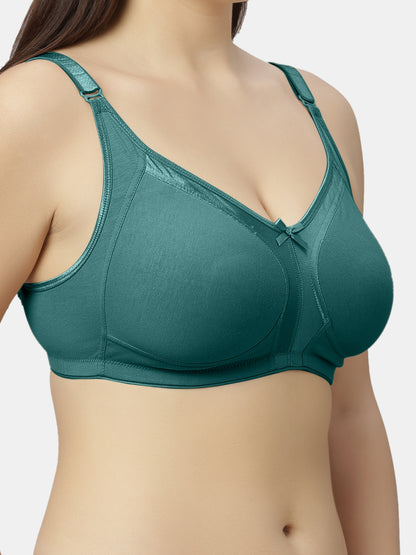 Full-Coverage Minimizer Cotton Bra with Non-Padded Wire-Free Design and Adjustable Straps - Zoya