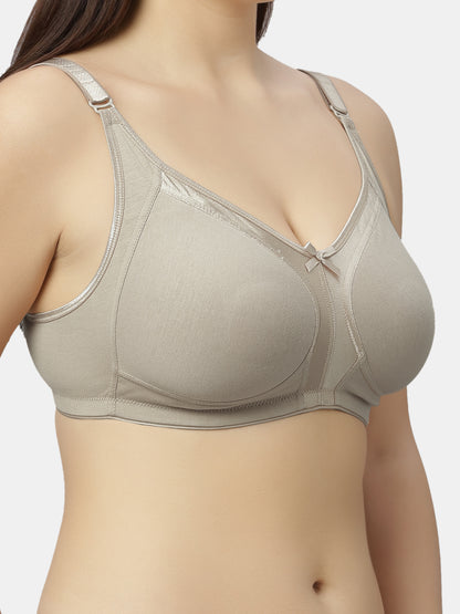 Full-Coverage Minimizer Cotton Bra with Non-Padded Wire-Free Design and Adjustable Straps - Zoya