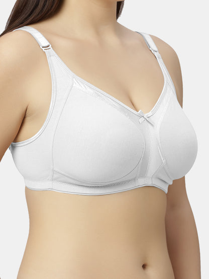 Full-Coverage Minimizer Cotton Bra with Non-Padded Wire-Free Design and Adjustable Straps - Zoya