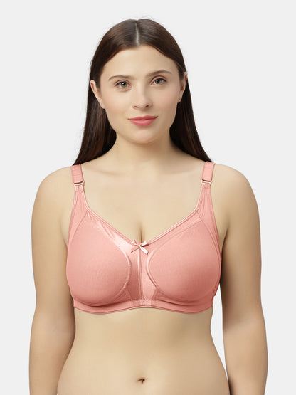 Full-Coverage Minimizer Cotton Bra with Non-Padded Wire-Free Design and Adjustable Straps - Zoya