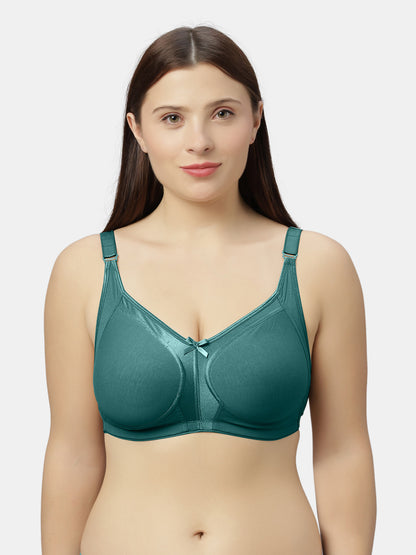Full-Coverage Minimizer Cotton Bra with Non-Padded Wire-Free Design and Adjustable Straps - Zoya