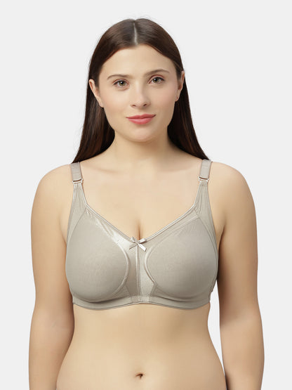 Full-Coverage Minimizer Cotton Bra with Non-Padded Wire-Free Design and Adjustable Straps - Zoya