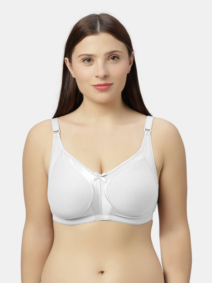 Full-Coverage Minimizer Cotton Bra with Non-Padded Wire-Free Design and Adjustable Straps - Zoya