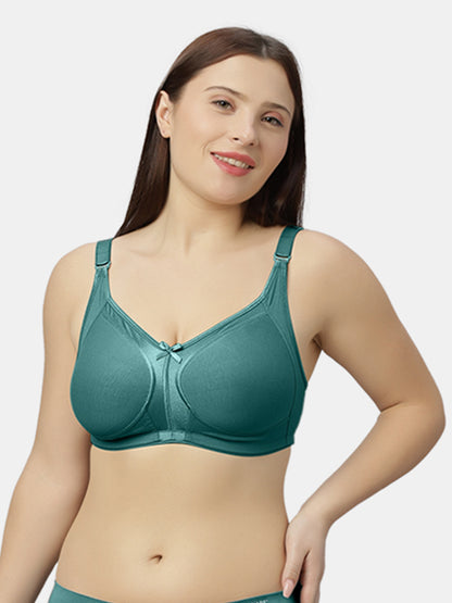 Full-Coverage Minimizer Cotton Bra with Non-Padded Wire-Free Design and Adjustable Straps - Zoya