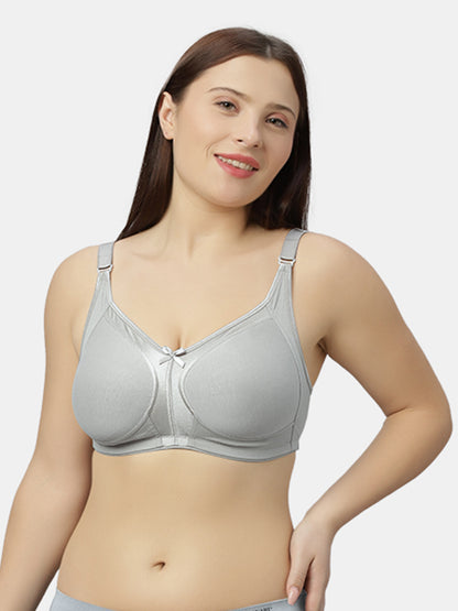 Full-Coverage Minimizer Cotton Bra with Non-Padded Wire-Free Design and Adjustable Straps - Zoya