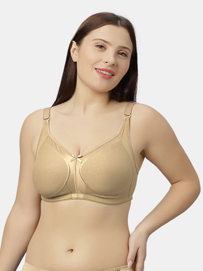 Full-Coverage Minimizer Cotton Bra with Non-Padded Wire-Free Design and Adjustable Straps - Zoya