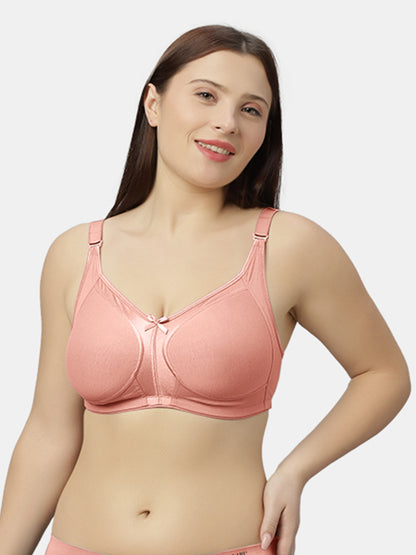 Full-Coverage Minimizer Cotton Bra with Non-Padded Wire-Free Design and Adjustable Straps - Zoya