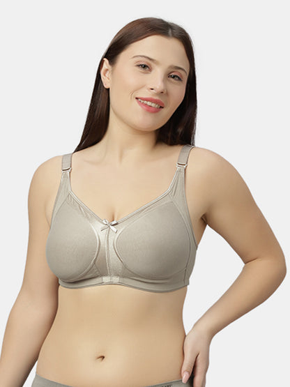 Full-Coverage Minimizer Cotton Bra with Non-Padded Wire-Free Design and Adjustable Straps - Zoya