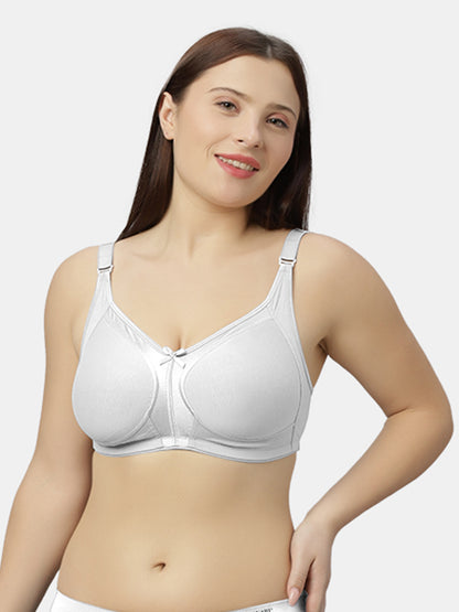 Full-Coverage Minimizer Cotton Bra with Non-Padded Wire-Free Design and Adjustable Straps - Zoya