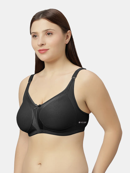 Full-Coverage Minimizer Cotton Bra with Non-Padded Wire-Free Design and Adjustable Straps - Zoya