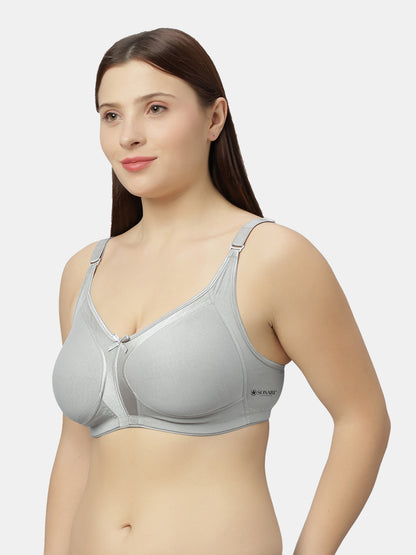 Full-Coverage Minimizer Cotton Bra with Non-Padded Wire-Free Design and Adjustable Straps - Zoya