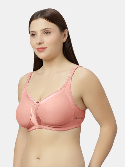 Full-Coverage Minimizer Cotton Bra with Non-Padded Wire-Free Design and Adjustable Straps - Zoya