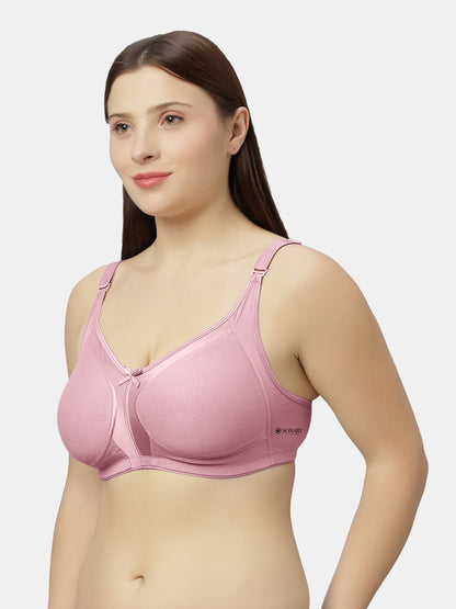 Full-Coverage Minimizer Cotton Bra with Non-Padded Wire-Free Design and Adjustable Straps - Zoya