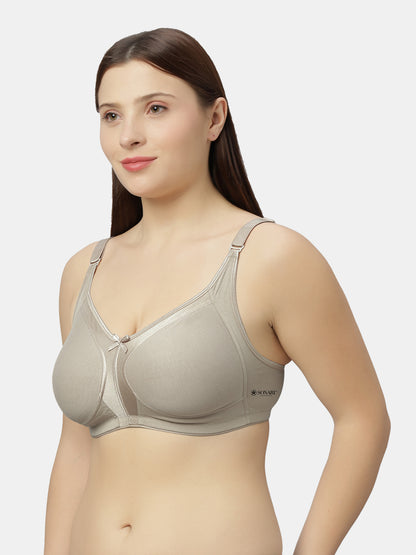 Full-Coverage Minimizer Cotton Bra with Non-Padded Wire-Free Design and Adjustable Straps - Zoya