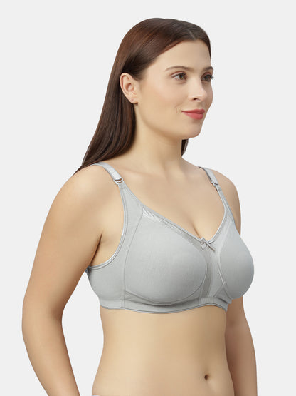 Full-Coverage Minimizer Cotton Bra with Non-Padded Wire-Free Design and Adjustable Straps - Zoya