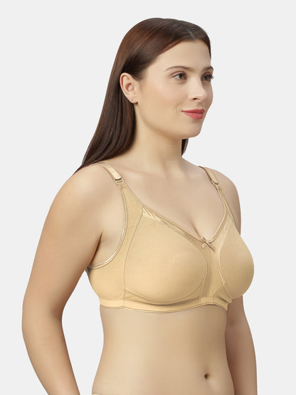 Full-Coverage Minimizer Cotton Bra with Non-Padded Wire-Free Design and Adjustable Straps - Zoya
