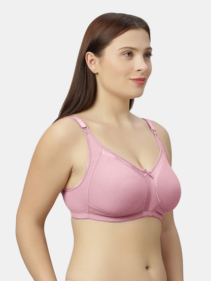 Full-Coverage Minimizer Cotton Bra with Non-Padded Wire-Free Design and Adjustable Straps - Zoya