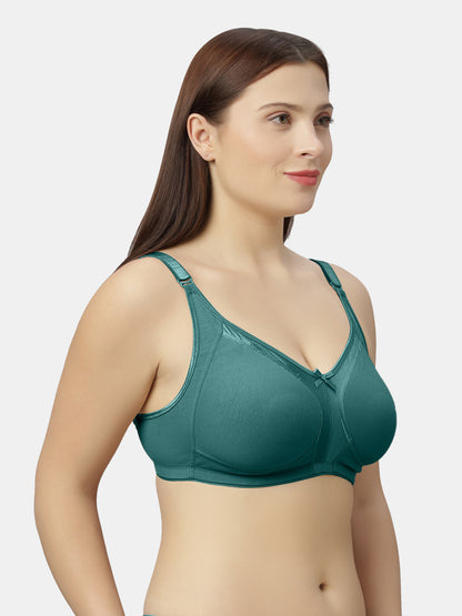 Full-Coverage Minimizer Cotton Bra with Non-Padded Wire-Free Design and Adjustable Straps - Zoya