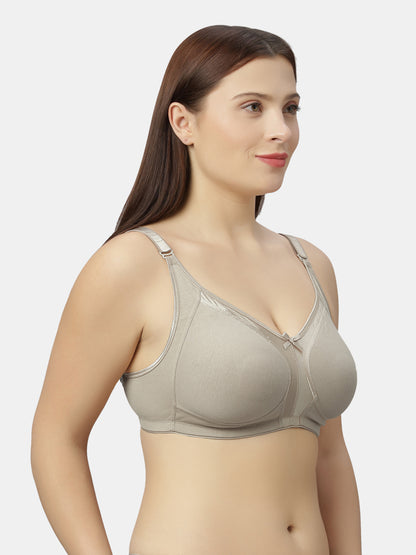 Full-Coverage Minimizer Cotton Bra with Non-Padded Wire-Free Design and Adjustable Straps - Zoya