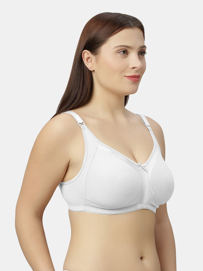 Full-Coverage Minimizer Cotton Bra with Non-Padded Wire-Free Design and Adjustable Straps - Zoya